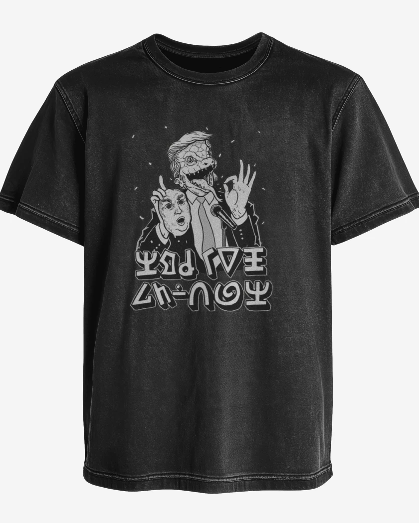 Polera desgastada Negro de Trump Reptiliano