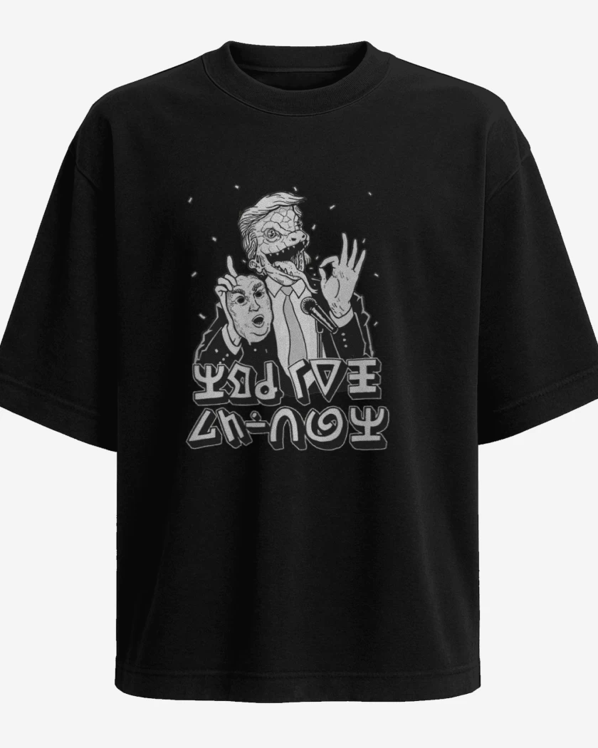 Polera Oversize Negro de Trump Reptiliano