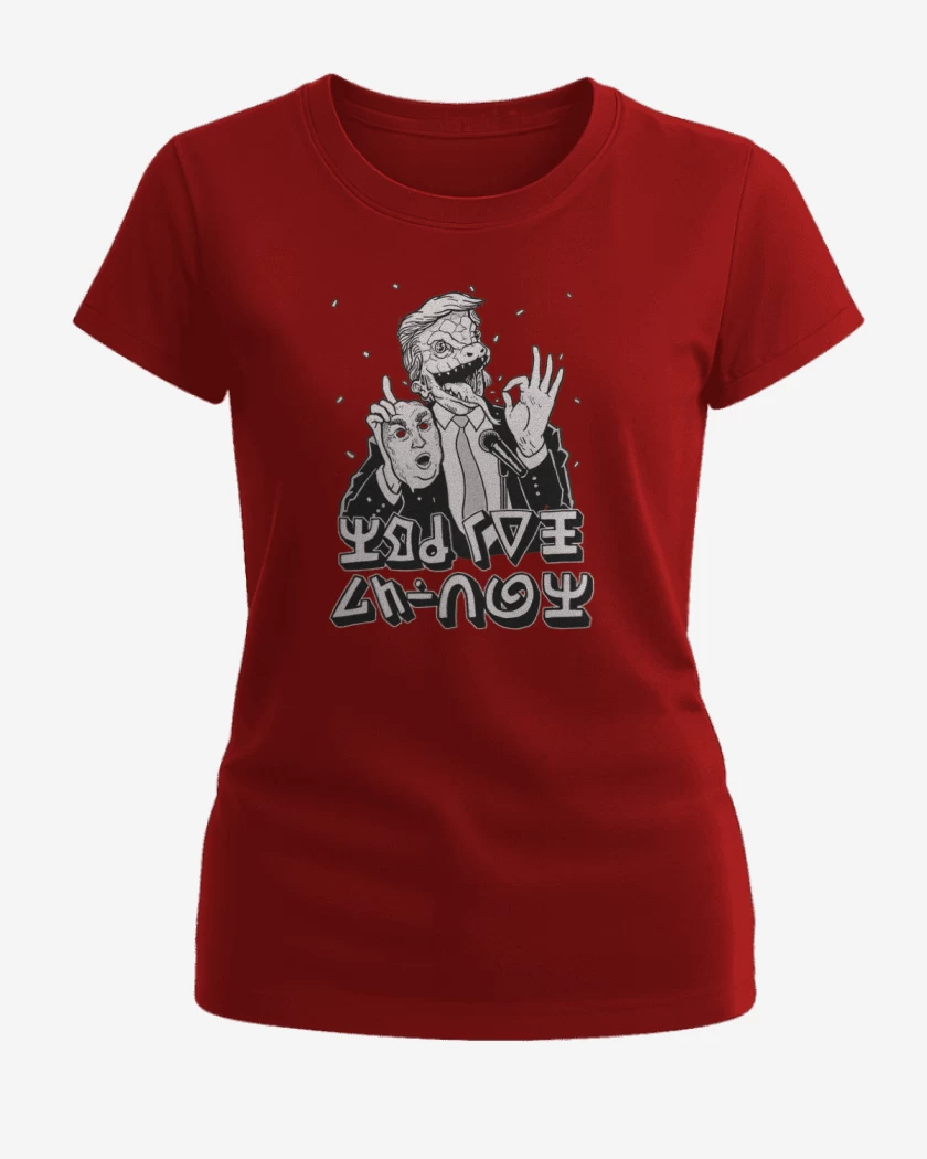 Polera de Mujer Rojo de Trump Reptiliano