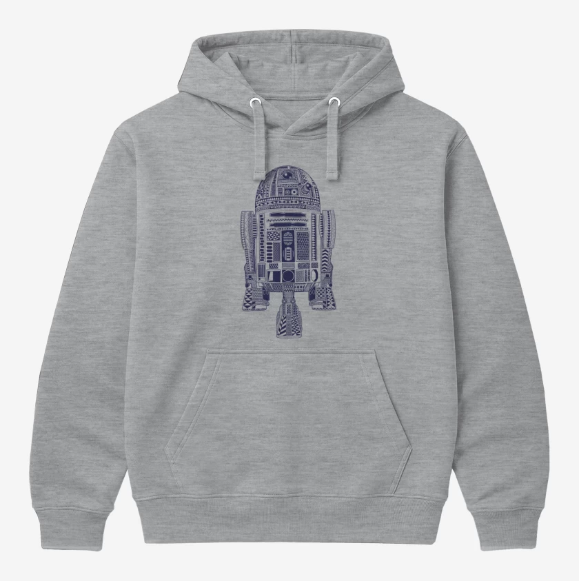 Polerón Canguro Gris Melange de R2-D2