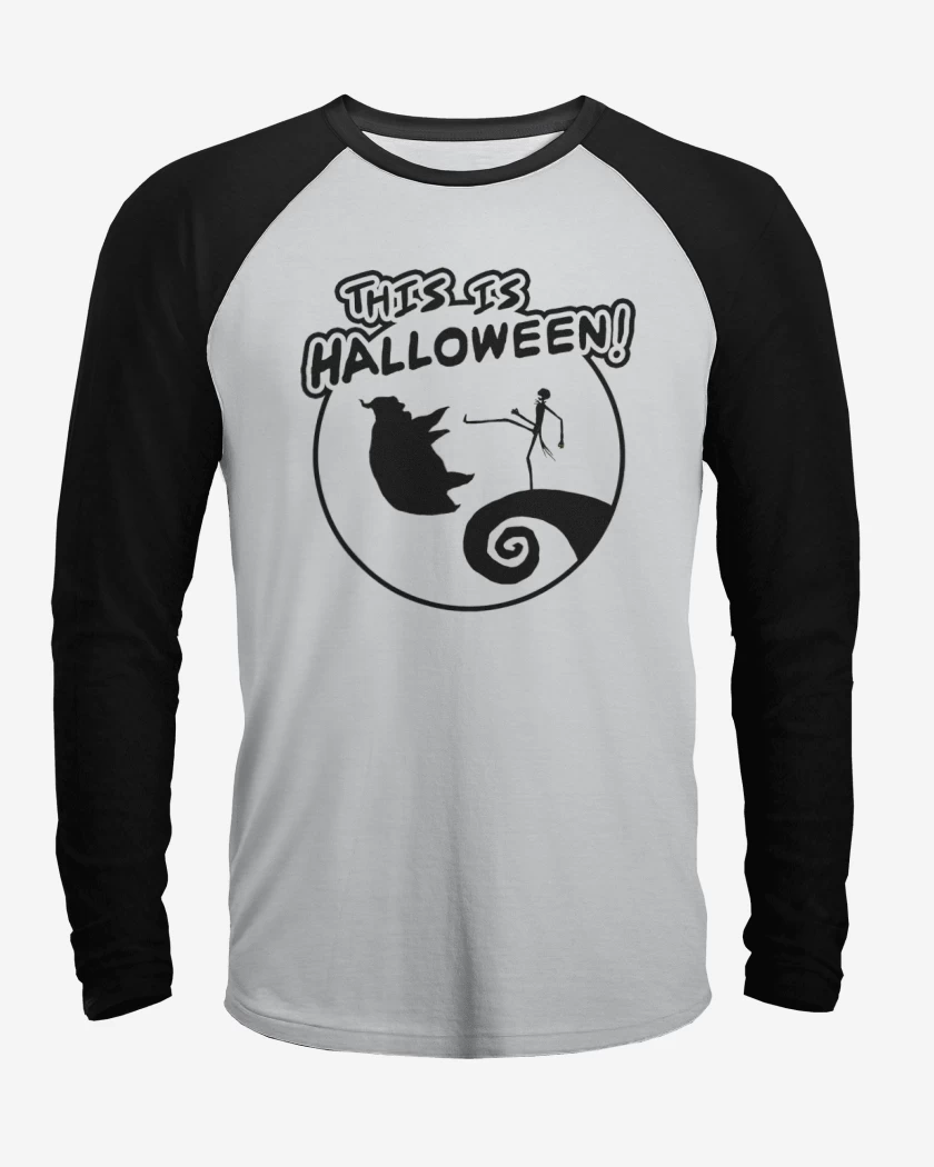 Polera Raglan Blanco / Negro de This is halloween