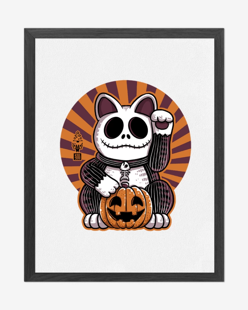 Cuadro decorativo Blanco de Cat halloween 