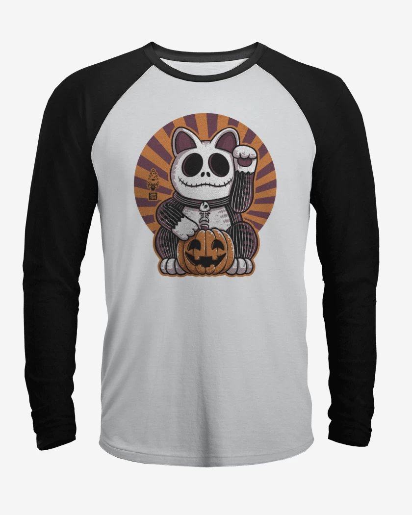Polera Raglan Cat halloween 