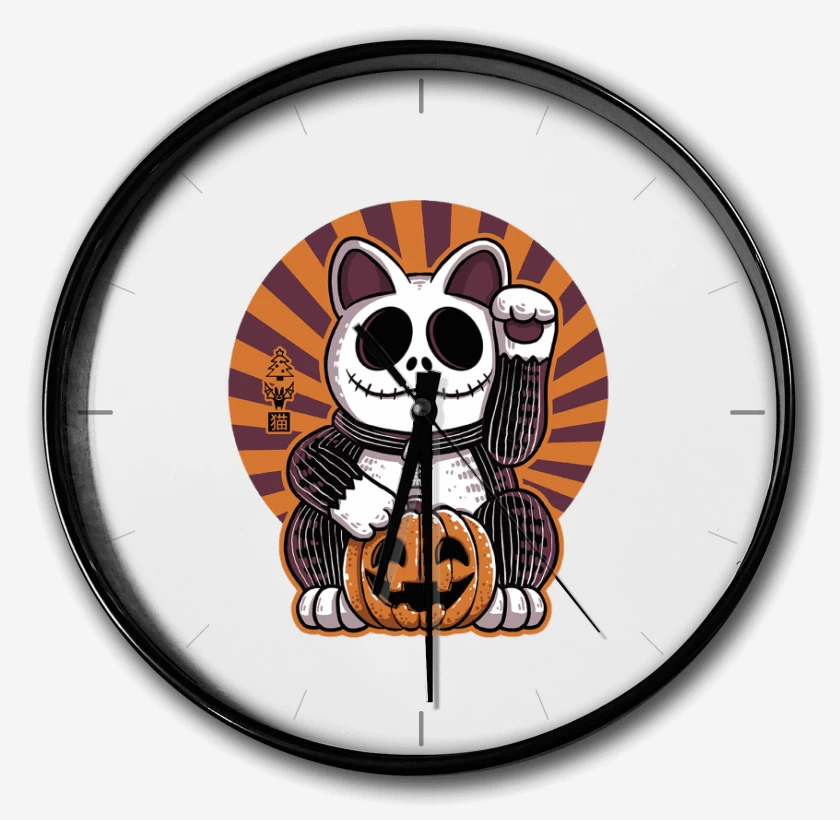 Reloj Blanco de Cat halloween 