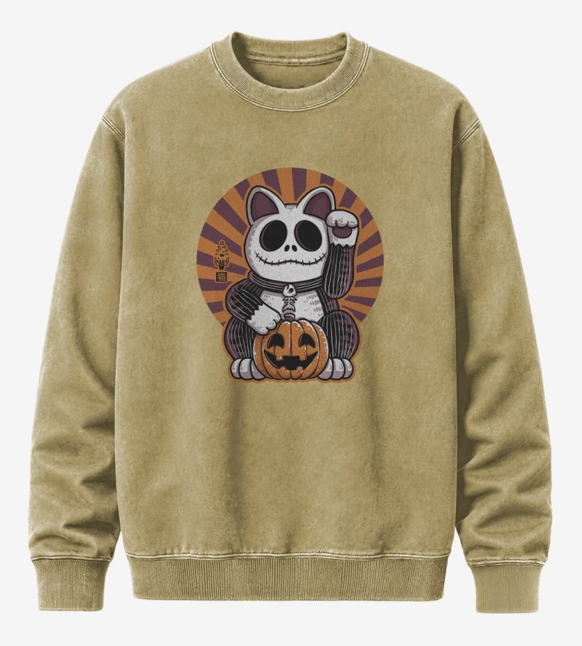 Poleron Polo Acid Wash Beige de Cat halloween 