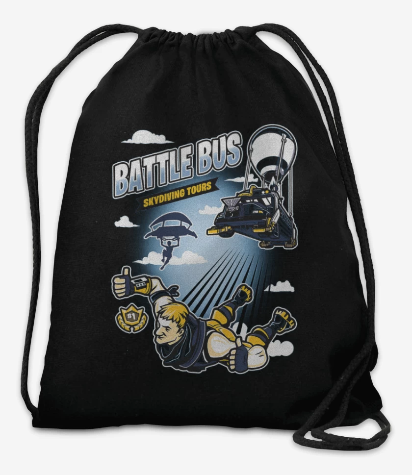 Mochila Negro de Battle bus fornite