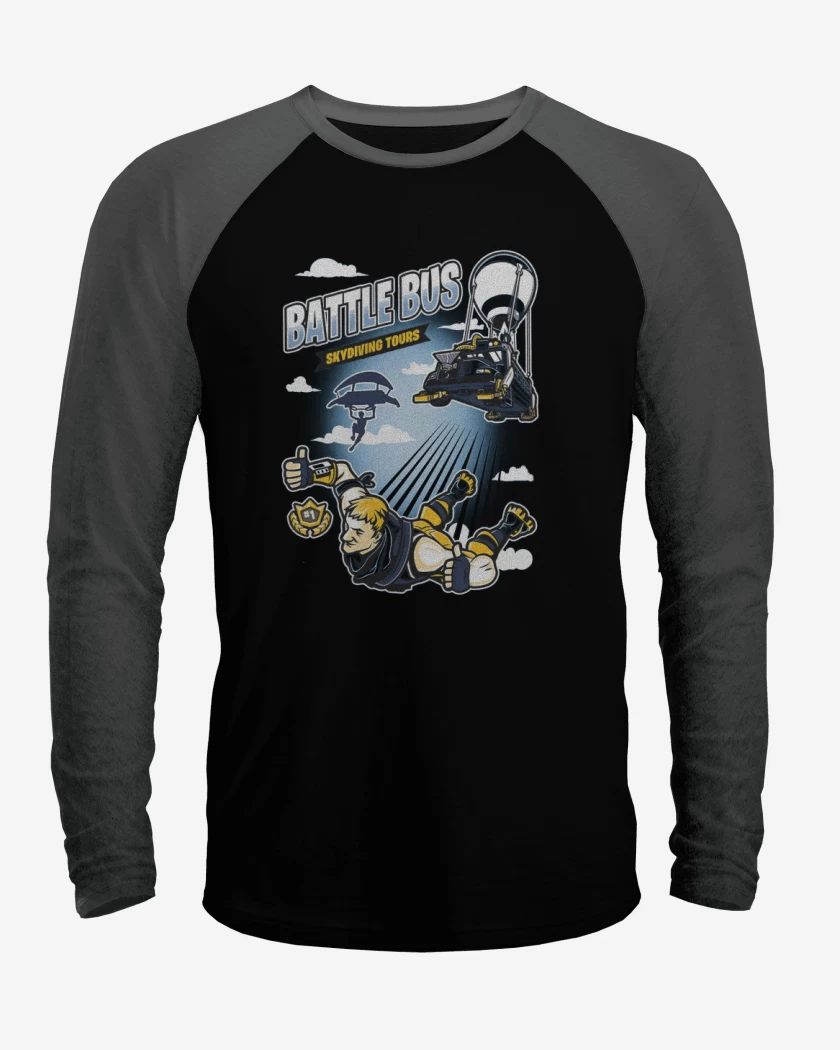 Polera Raglan Battle bus fornite