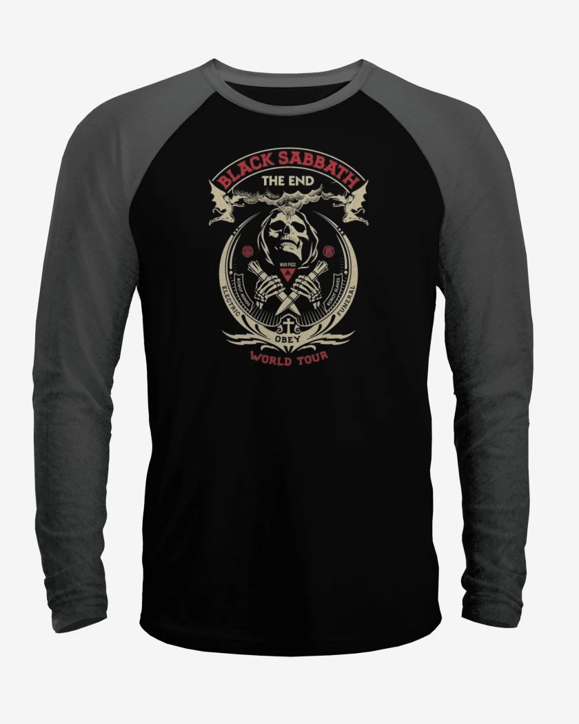 Polera Raglan Negro / Negro Heather de Black Sabbath 5