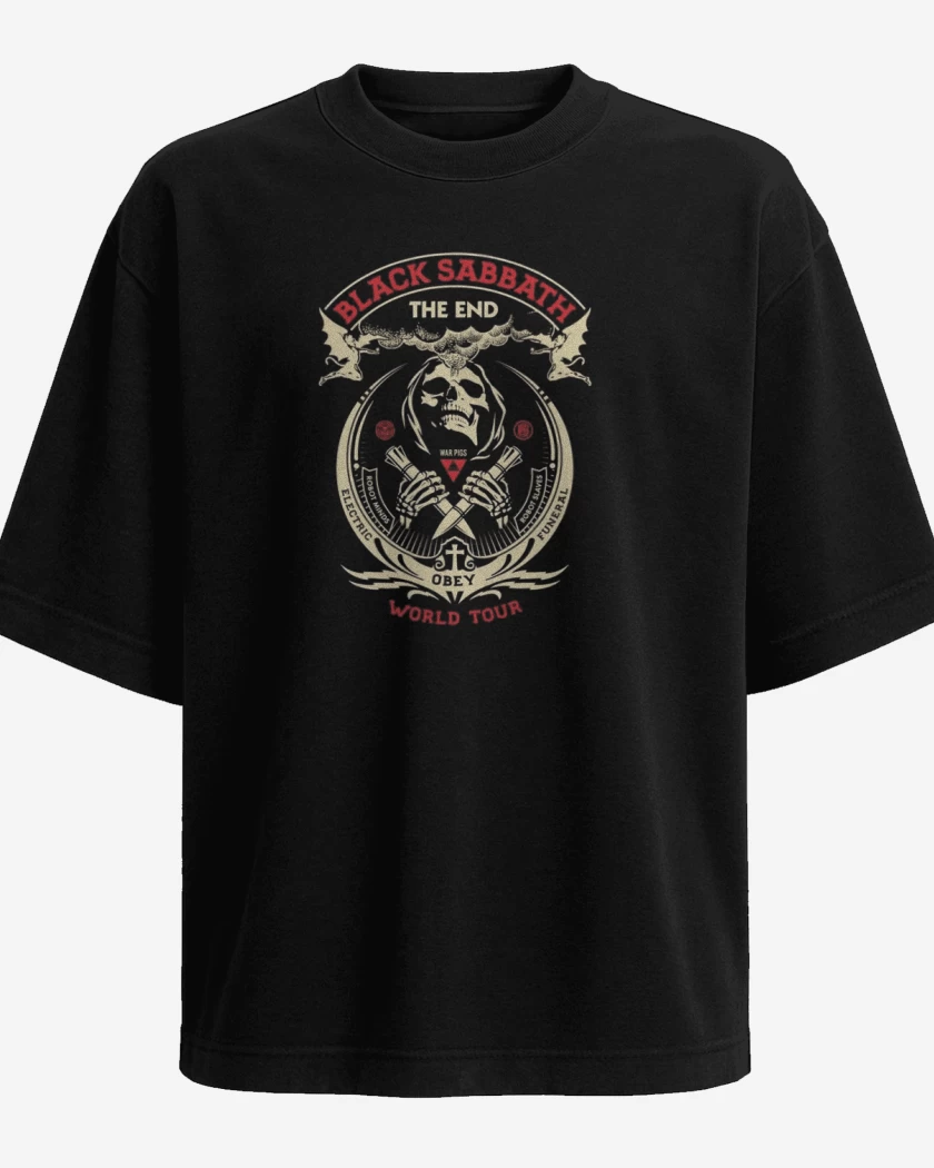 Polera Oversize Negro de Black Sabbath 5