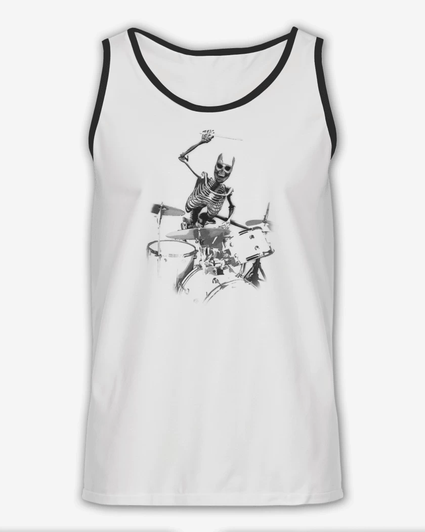 Sudadera Blanco de esqueleto drummer 