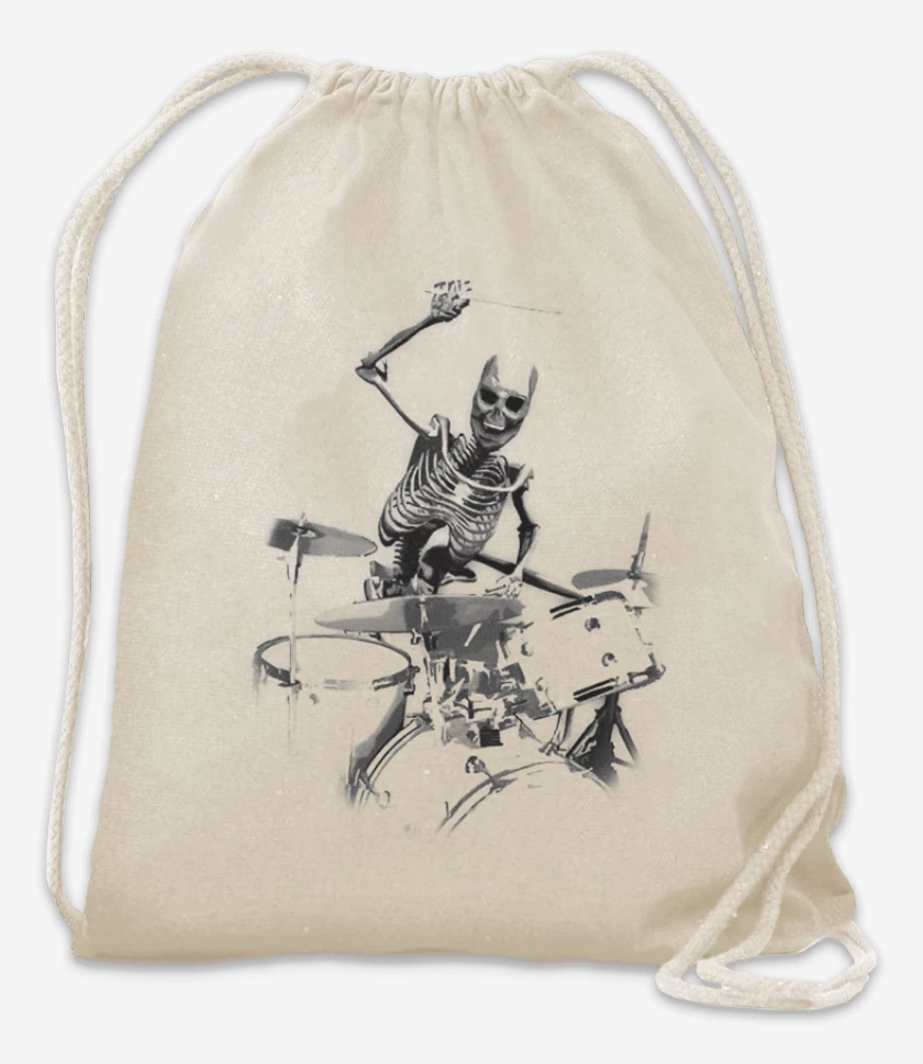 Mochila Blanco de esqueleto drummer 