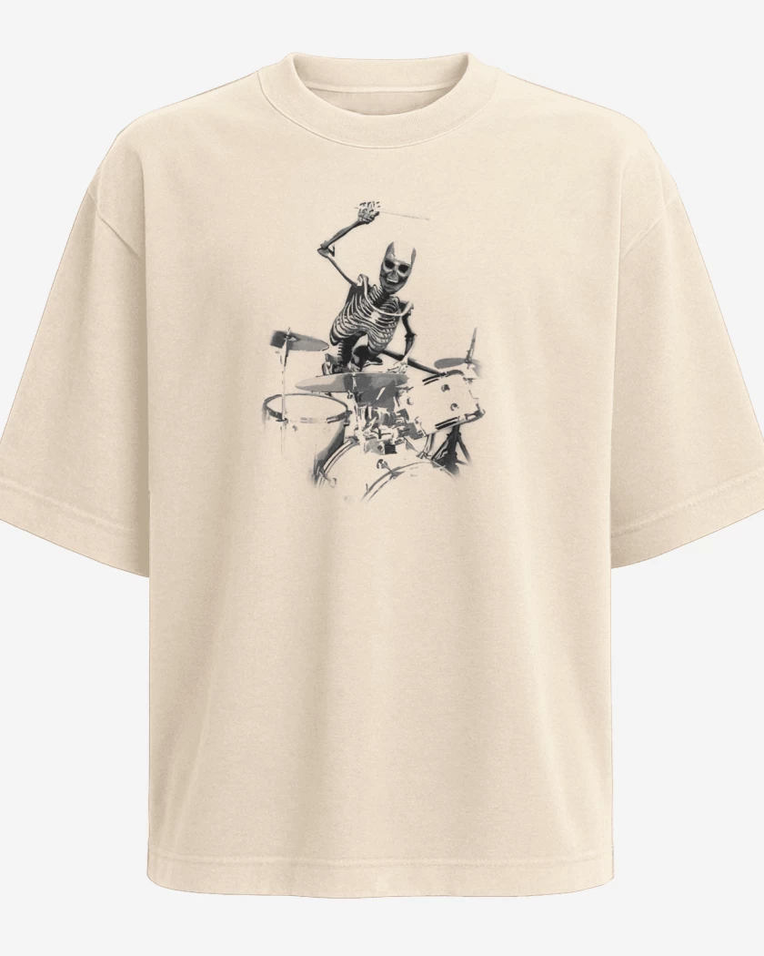Polera Oversize esqueleto drummer 