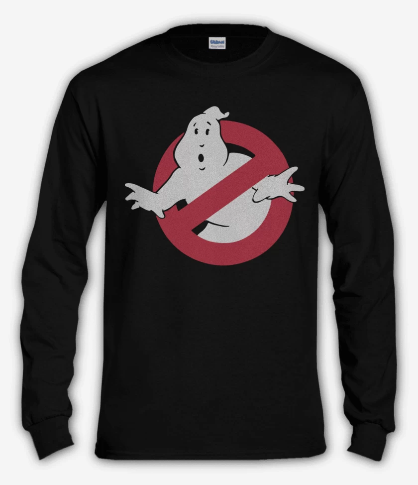 Polera manga larga Negro de Ghostbusters - Logo