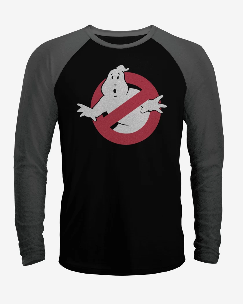 Polera Raglan Negro / Negro Heather de Ghostbusters - Logo