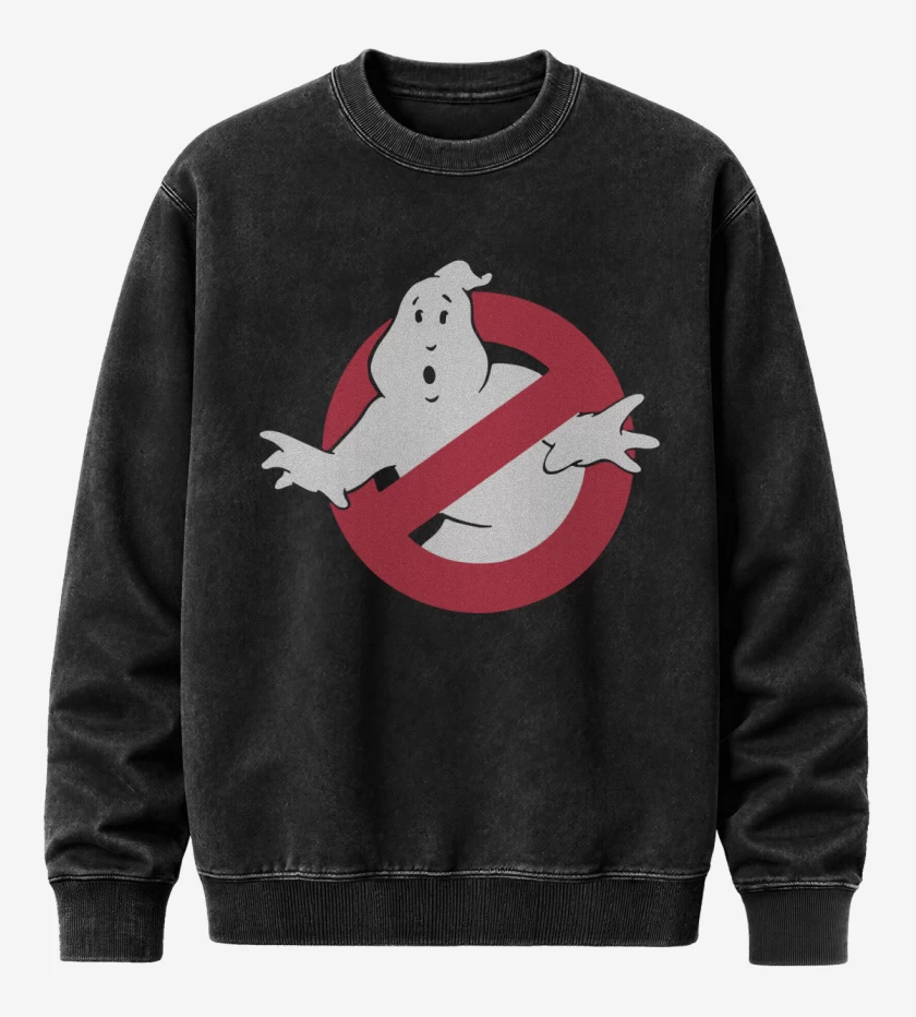 Poleron Polo Acid Wash Negro de Ghostbusters - Logo