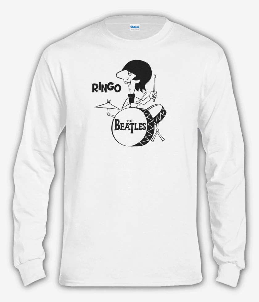 Polera manga larga Blanco de Ringo Drums