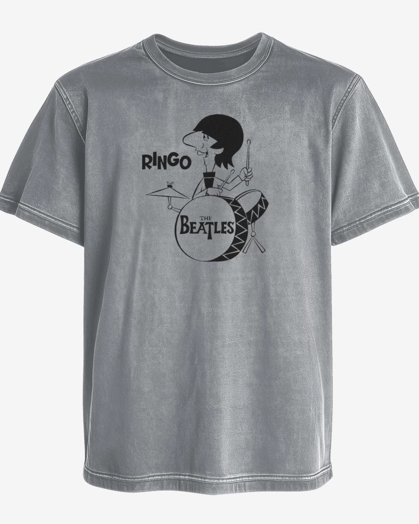 Polera desgastada Gris Melange de Ringo Drums