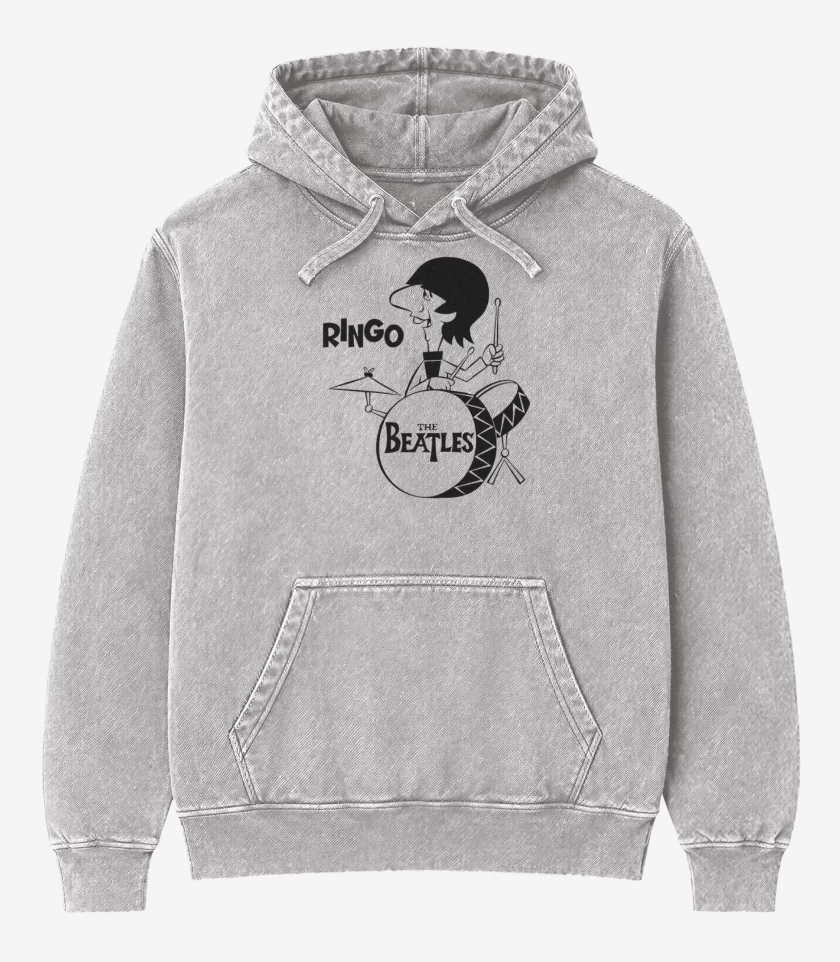 Poleron Canguro Acid Wash Gris Melange de Ringo Drums
