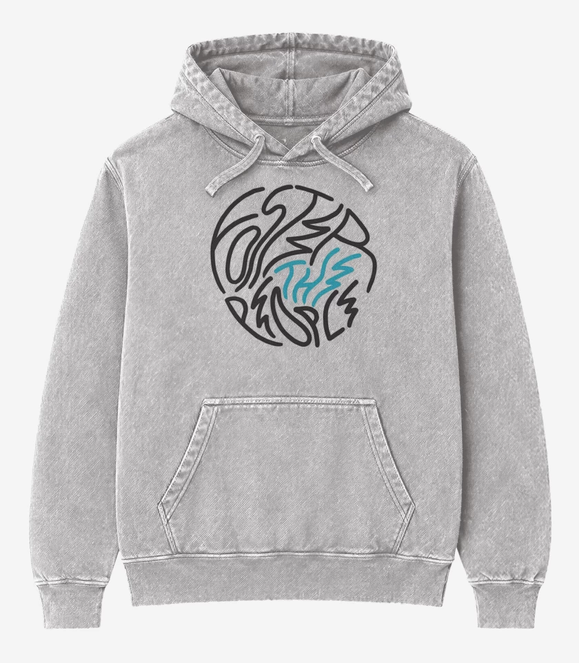 Poleron Canguro Acid Wash Gris Melange de Foster the people 