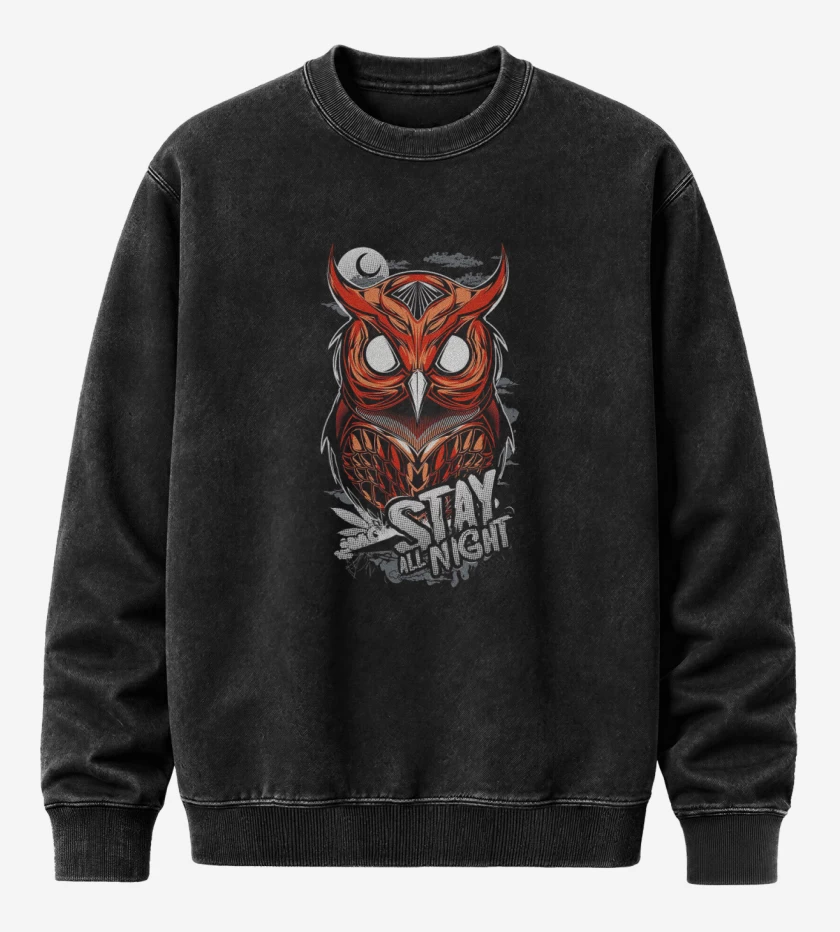 Poleron Polo Acid Wash Negro de Buho 2