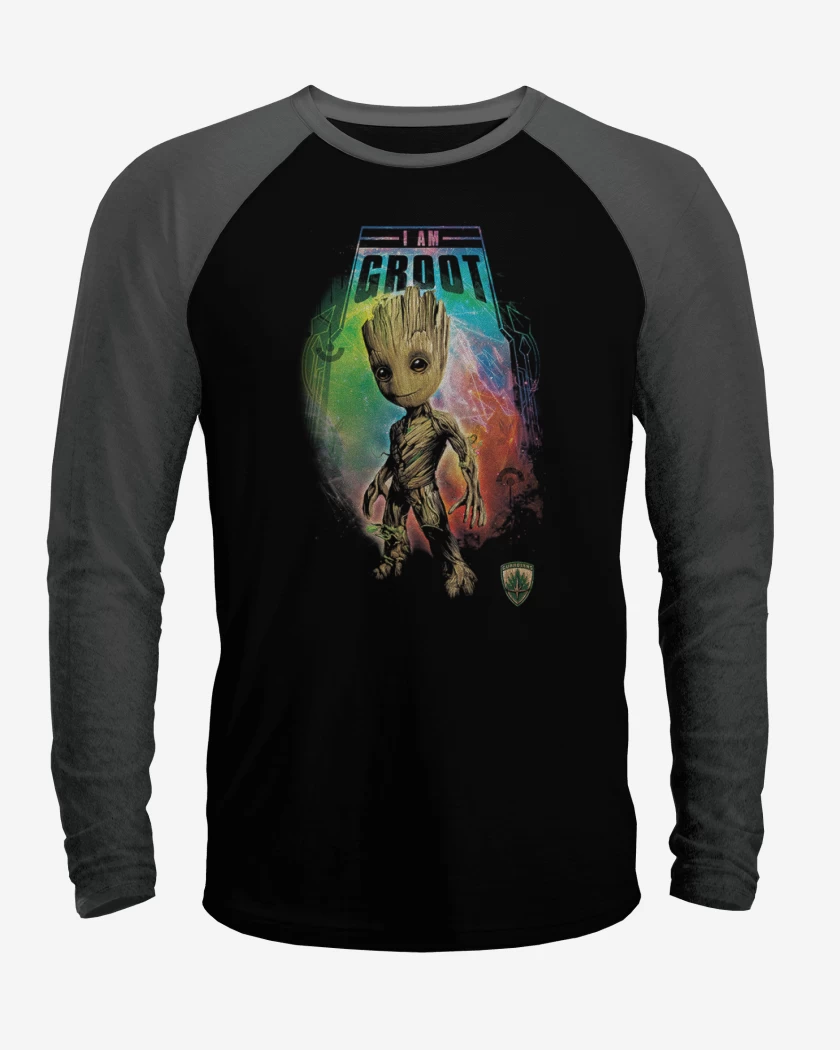 Polera Raglan Negro / Negro Heather de Groot 2