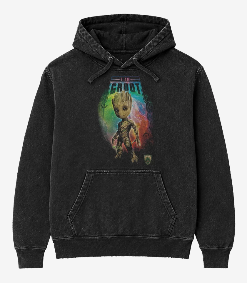 Poleron Canguro Acid Wash Negro de Groot 2