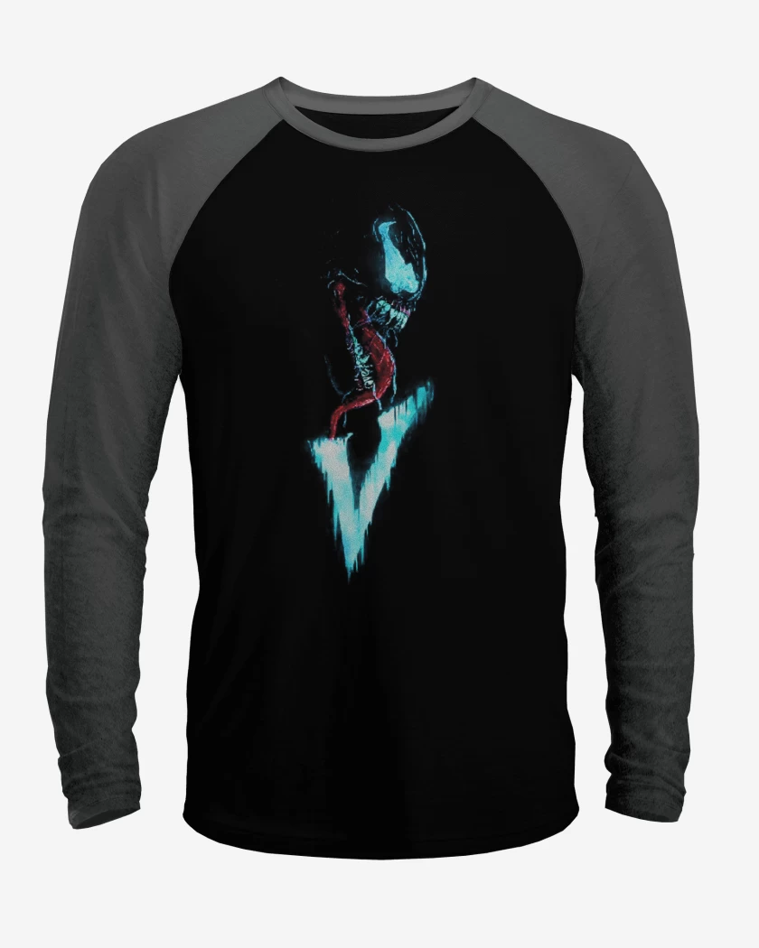 Polera Raglan Negro / Negro Heather de Venom 4