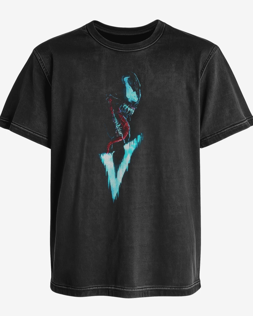 Polera desgastada Negro de Venom 4