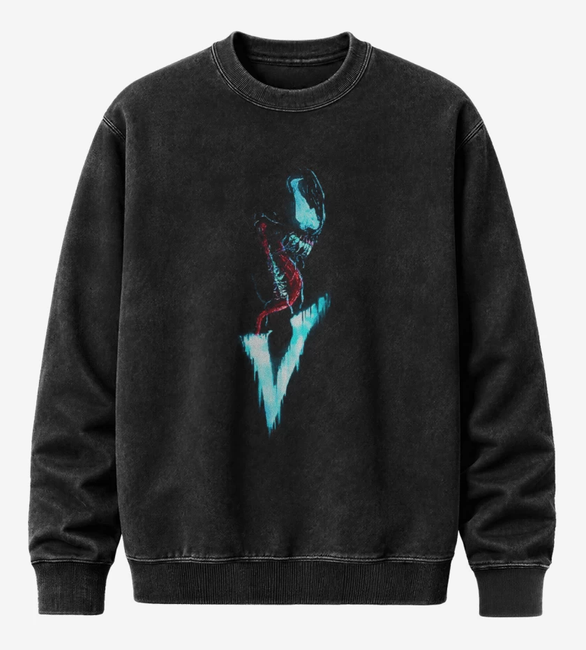 Poleron Polo Acid Wash Negro de Venom 4