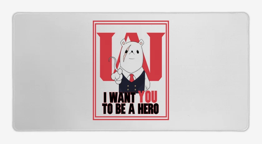 Mouse pad Gamer Blanco de Boku no hero presidente