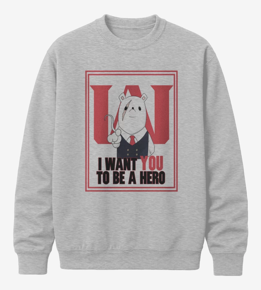 Poleron polo Gris Melange de Boku no hero presidente