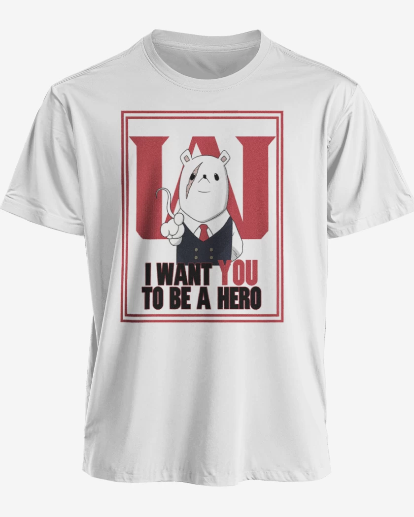 Polera premium Blanco de Boku no hero presidente