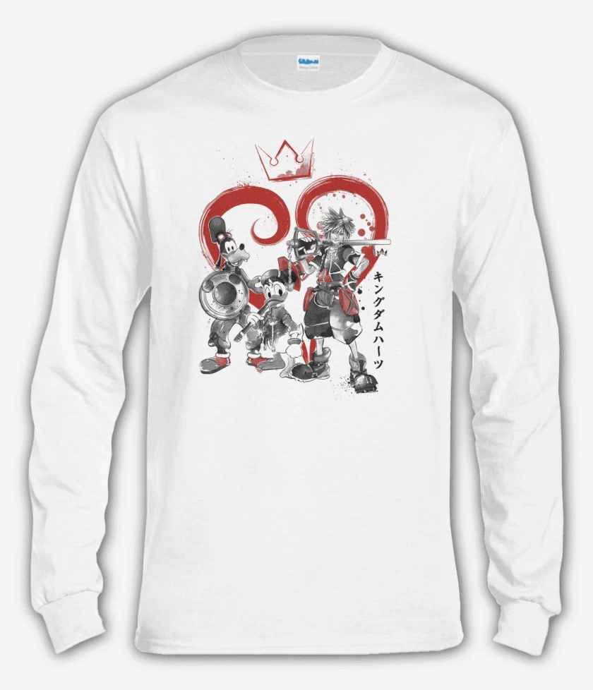 Polera manga larga Blanco de Kingdom hearts 5