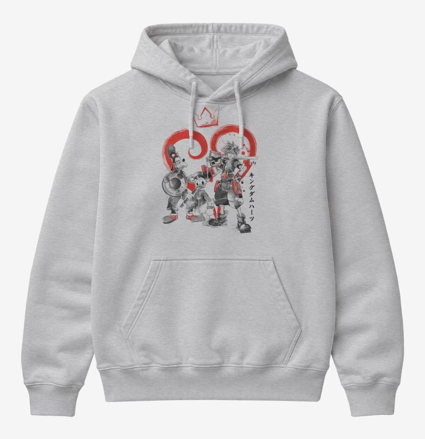 Poleron Canguro básico Gris Melange de Kingdom hearts 5