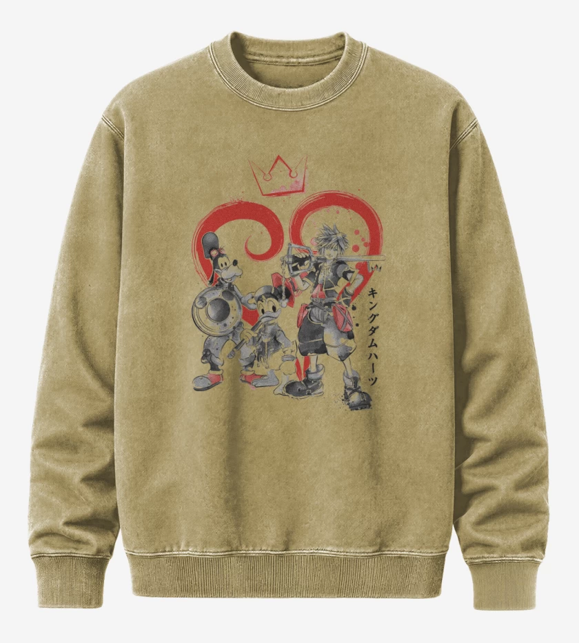 Poleron Polo Acid Wash Beige de Kingdom hearts 5