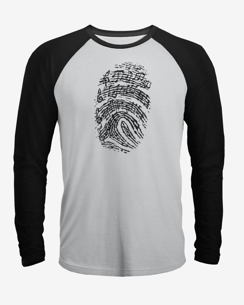 Polera Raglan Blanco / Negro de Music Huella 