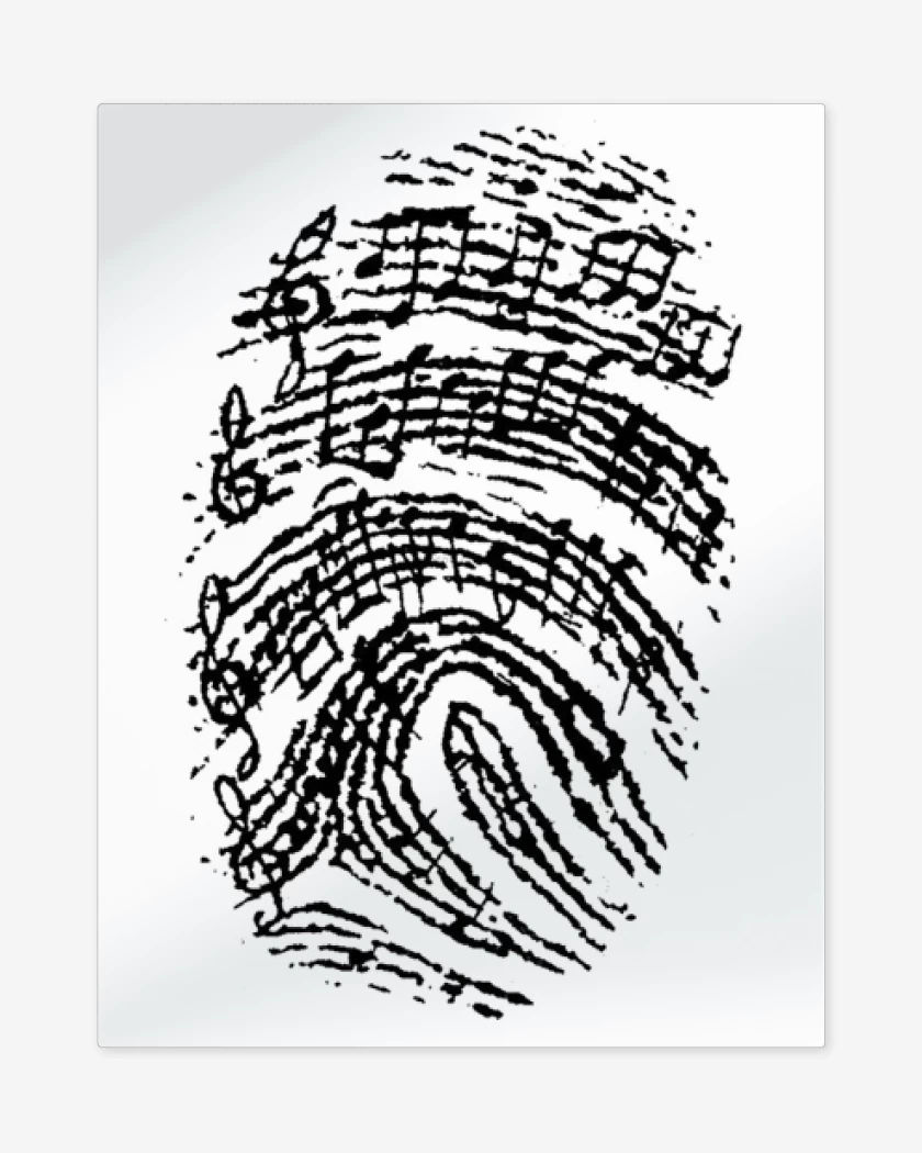 Print metalico Blanco de Music Huella 