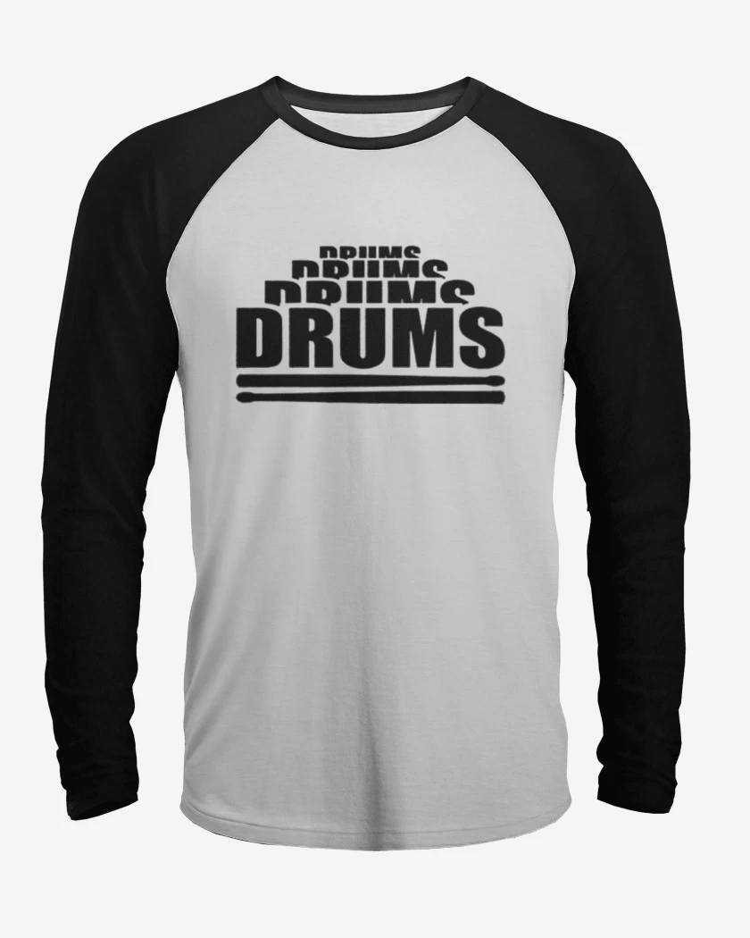 Polera Raglan Blanco / Negro de drums drums 