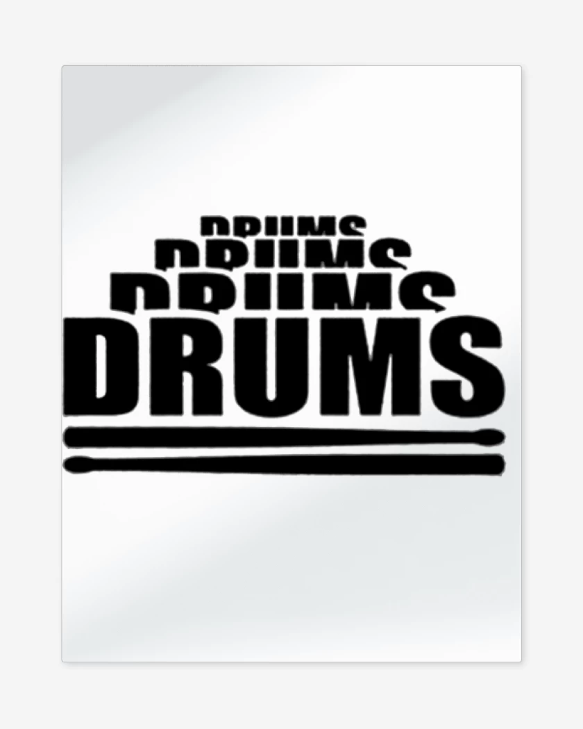 Print metalico Blanco de drums drums 