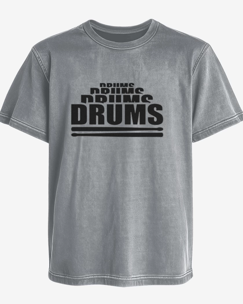 Polera desgastada drums drums 
