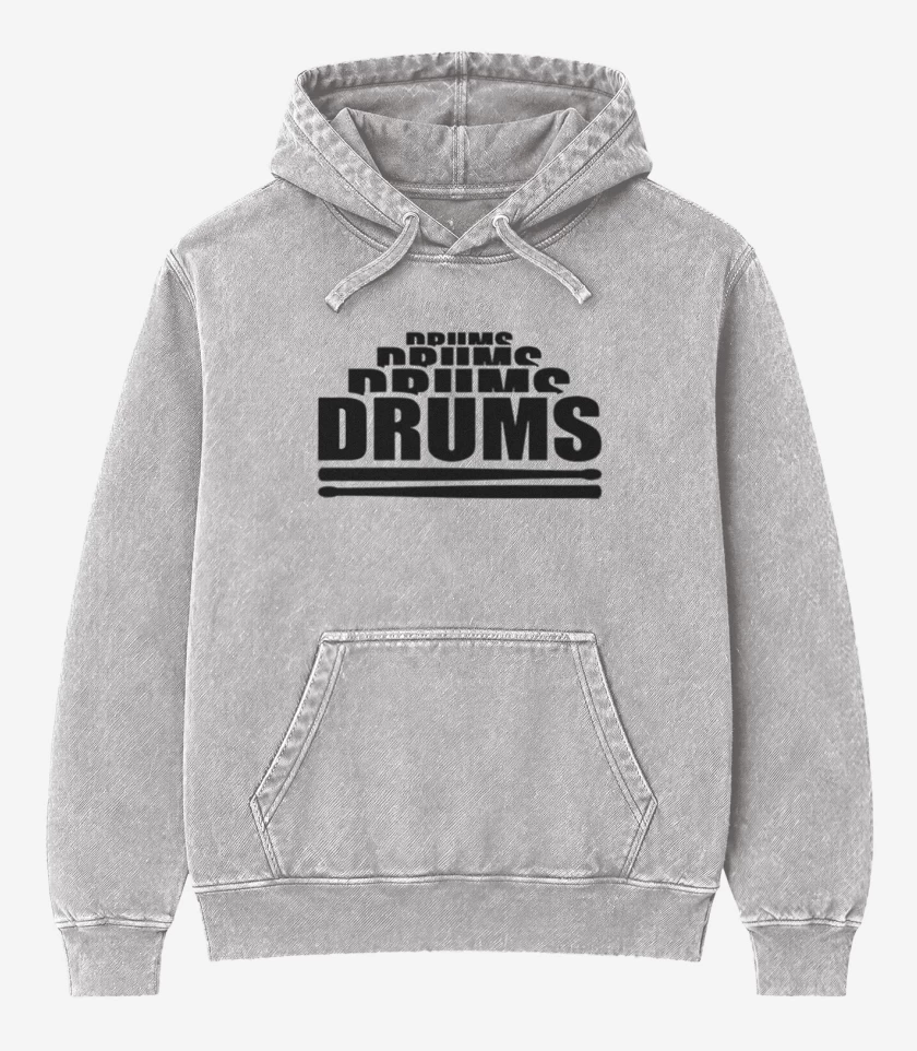 Poleron Canguro Acid Wash Gris Melange de drums drums 
