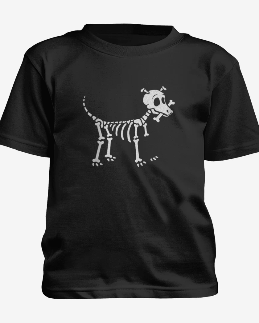 Polera de niño Negro de Perrito de la muerte
