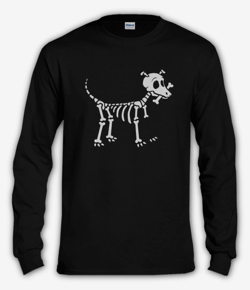 Polera manga larga Negro de Perrito de la muerte