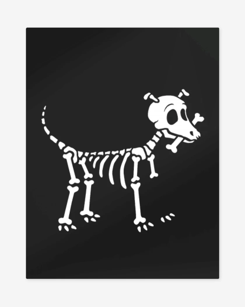 Print metalico Negro de Perrito de la muerte