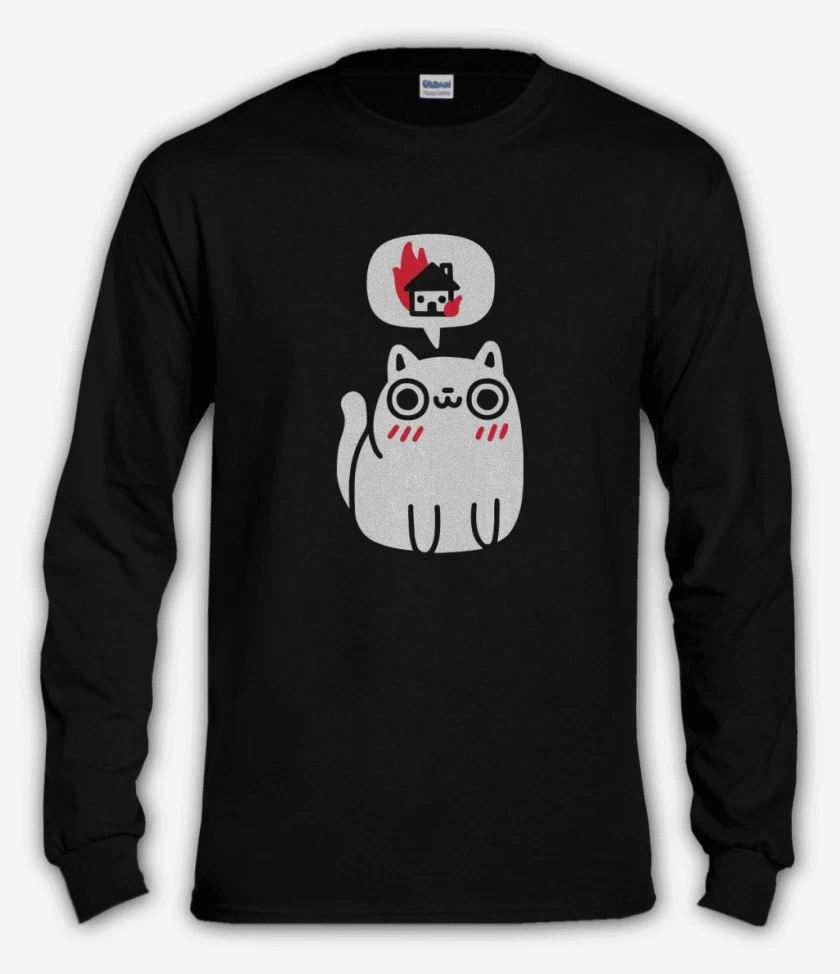 Polera manga larga Negro de Killer cat