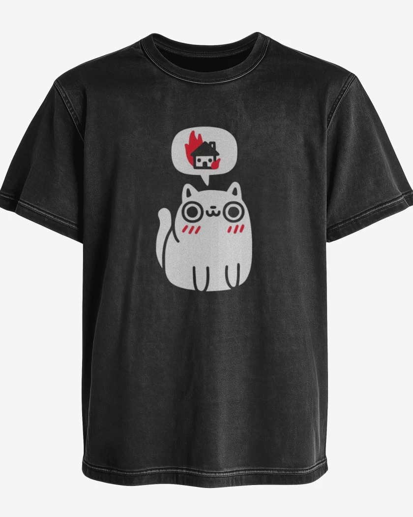 Polera desgastada Negro de Killer cat