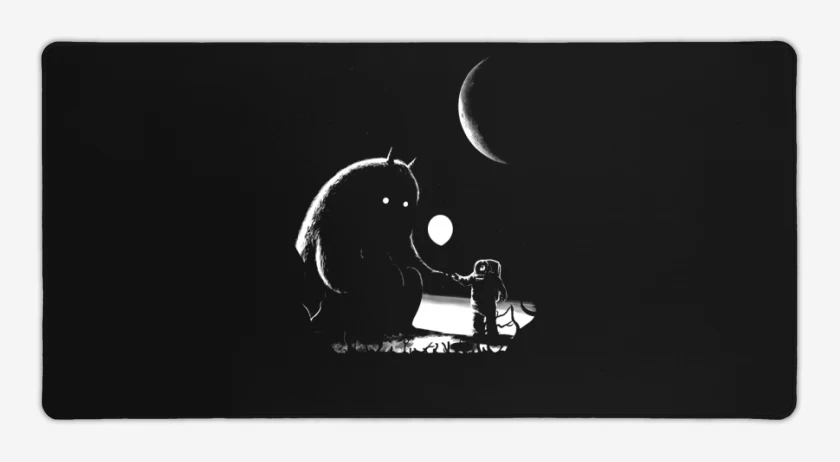 Mouse pad Gamer Negro de Encuantro Espacial