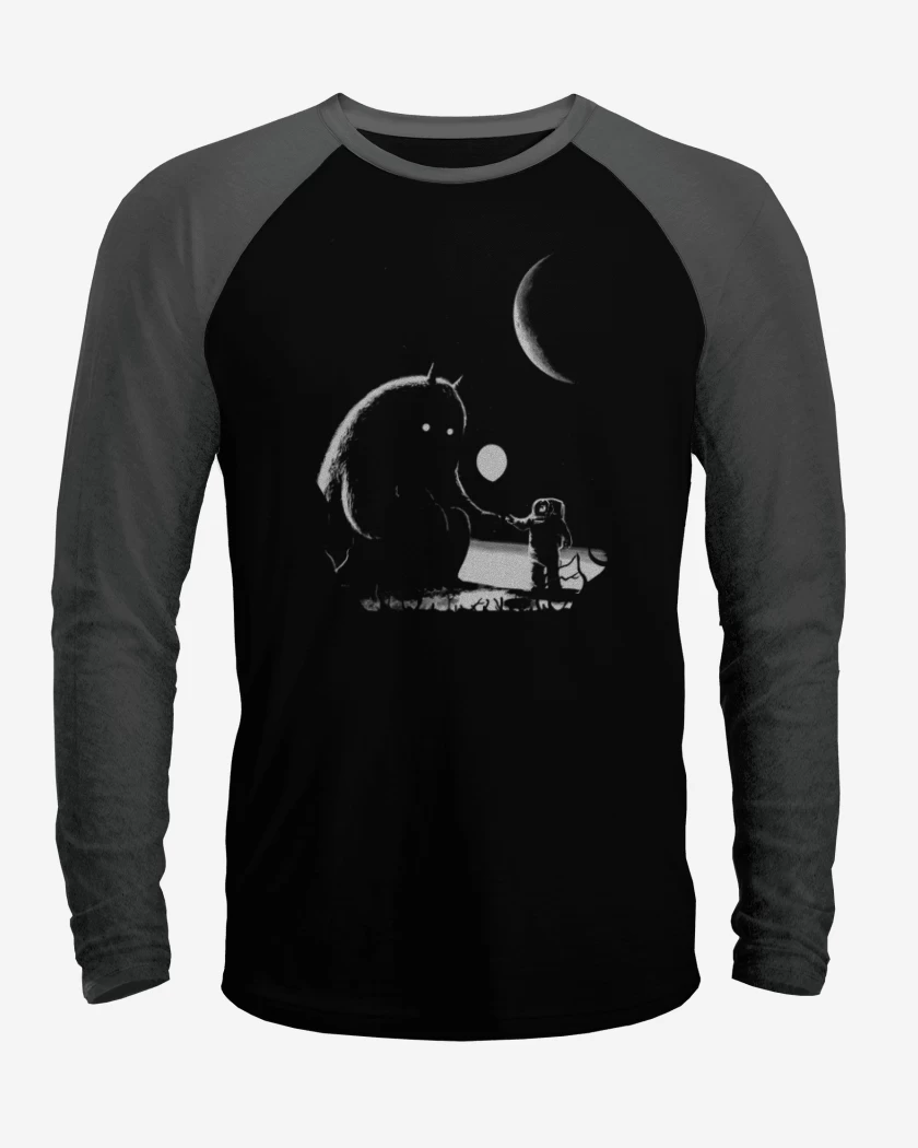 Polera Raglan Negro / Negro Heather de Encuantro Espacial
