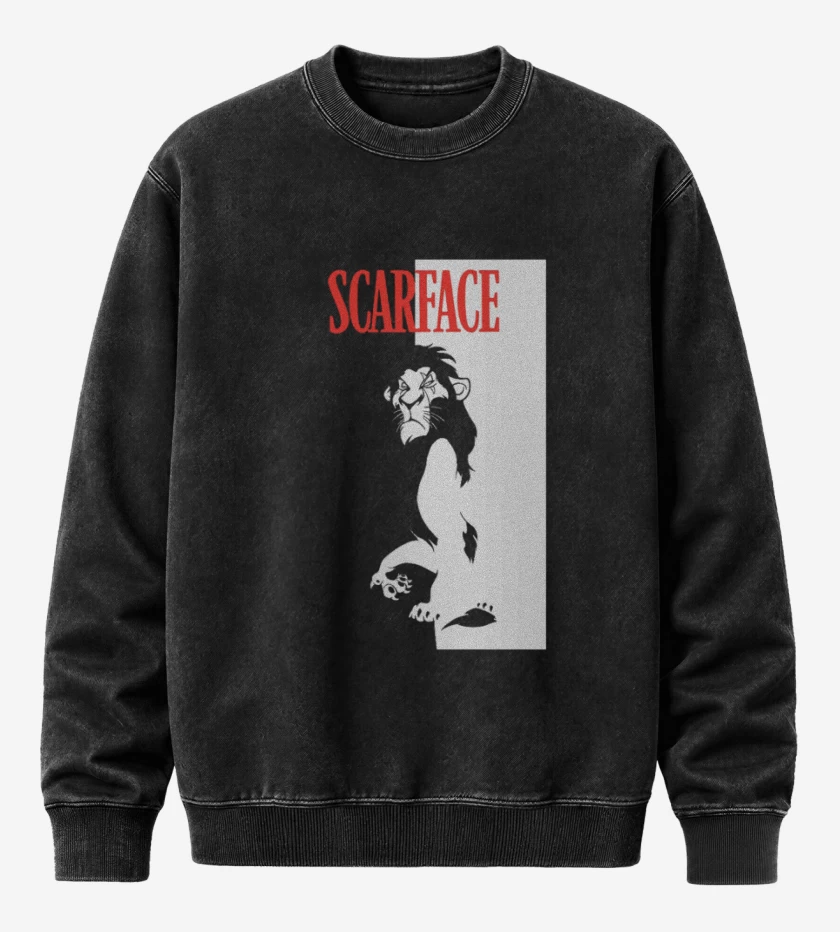 Poleron Polo Acid Wash Negro de Scarface
