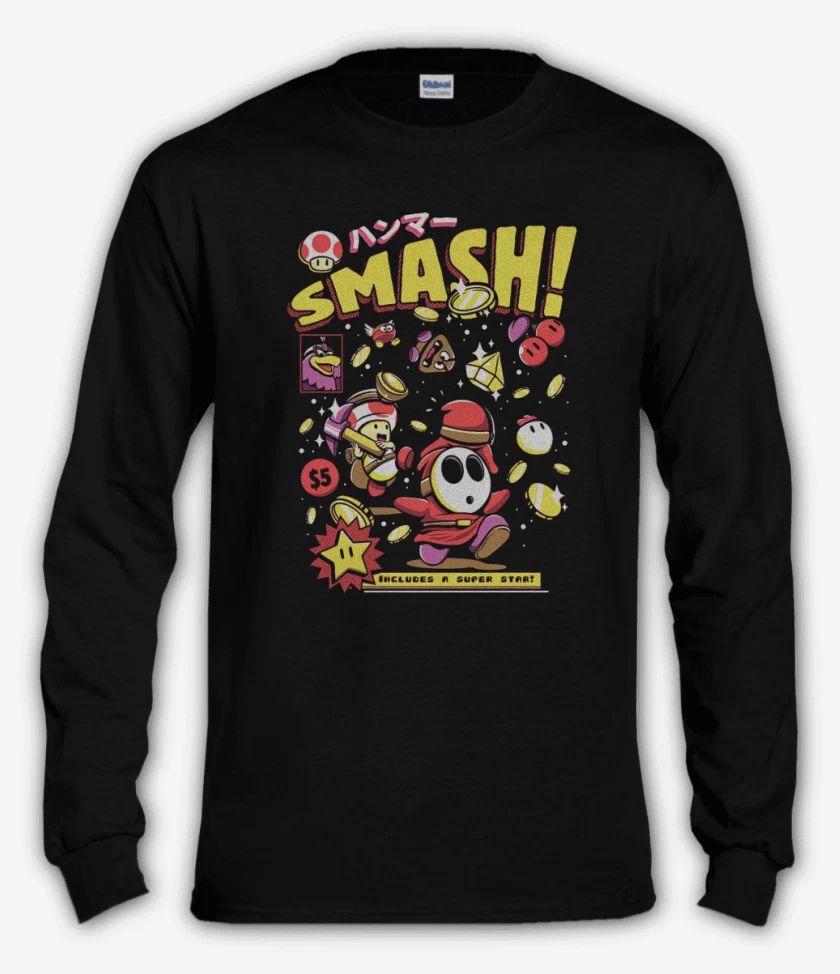 Polera manga larga Negro de Smash